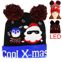 CHRISTMAS THEME LIGHT UP WINTER BEANIE