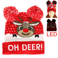 CHRISTMAS THEME LIGHT UP WINTER BEANIE