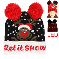 CHRISTMAS THEME LIGHT UP WINTER BEANIE