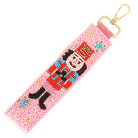 CHRISTMAS NUTCRACKER SEED BEAD KEY CHAIN