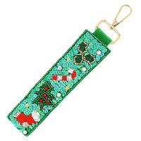 CHRISTMAS THEMED JEWELED KEY CHAIN