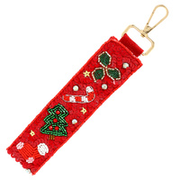 CHRISTMAS THEMED JEWELED KEY CHAIN