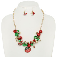 CHRISTMAS ORNAMENT THEMED NECKLACE SET