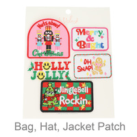 5PC CHRISTMAS THEMED ASSORTED PATCH SET