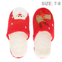 CHRISTMAS SUEDETTE  FAUX FUR LINED SLIPPERS