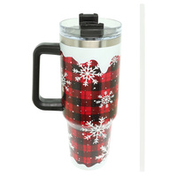 CHRISTMAS THEME GRAPHIC STAINLESS STEEL TUMBLER