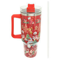 CHRISTMAS THEME 3D GRAPHIC STAINLESS STEEL TUMBLER